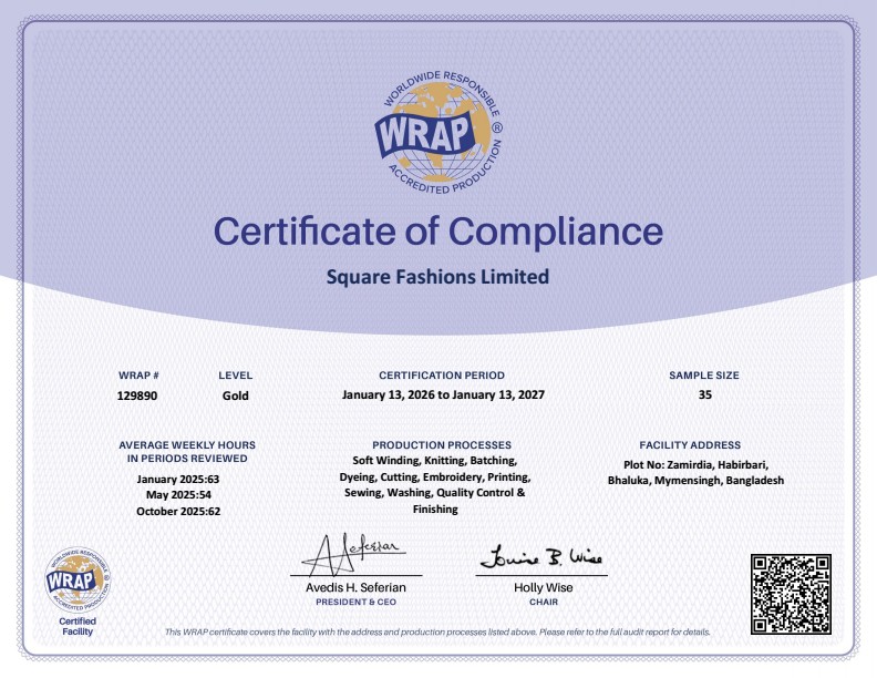 WRAP CERTIFICATE