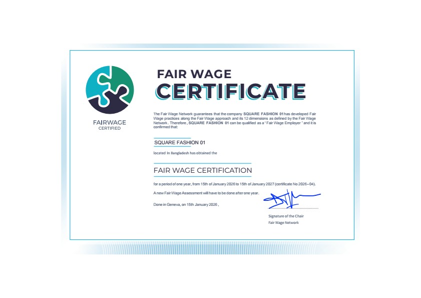 Fair Wage Certificate - SQUARE FASHION 01 signed